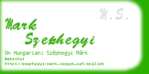 mark szephegyi business card