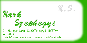 mark szephegyi business card